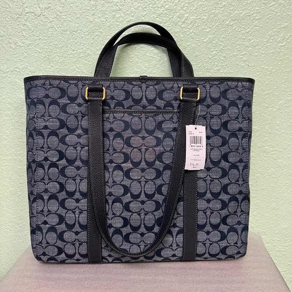 Coach Hudson Double Handle Tote In Signature Chambray c8182 - Picture 6 of 7